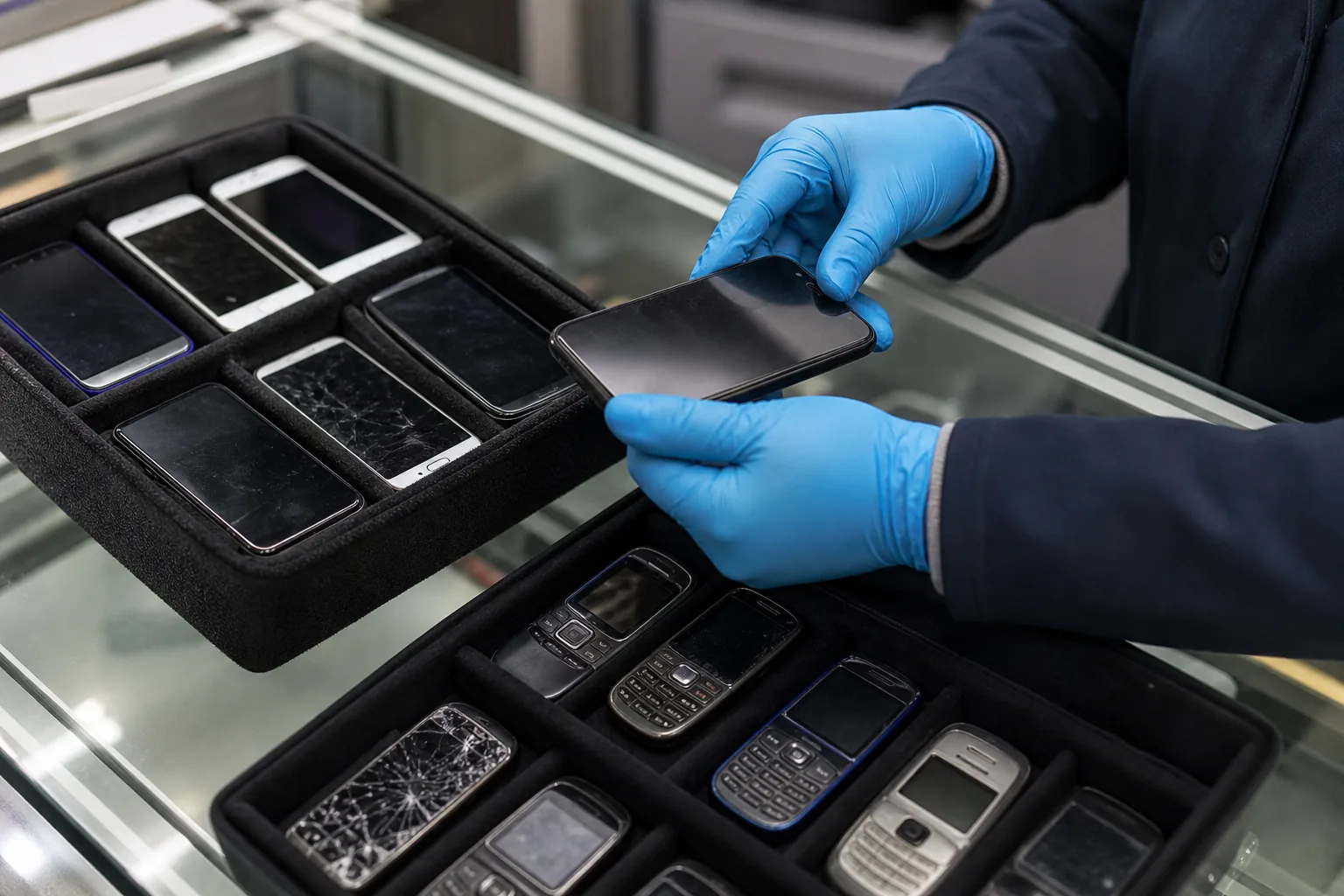 Hurda Cep Telefonu Alımı için ayrıştırılmış ekipmanların gerçekçi görünümü