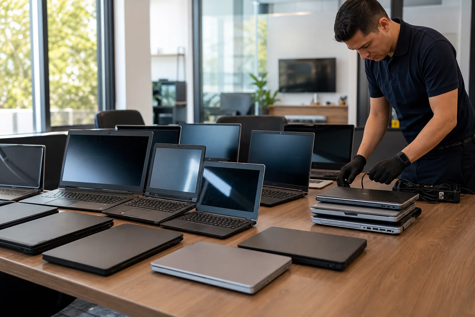 Hurda Laptop Alımı için ayrıştırılmış ekipmanların gerçekçi görünümü